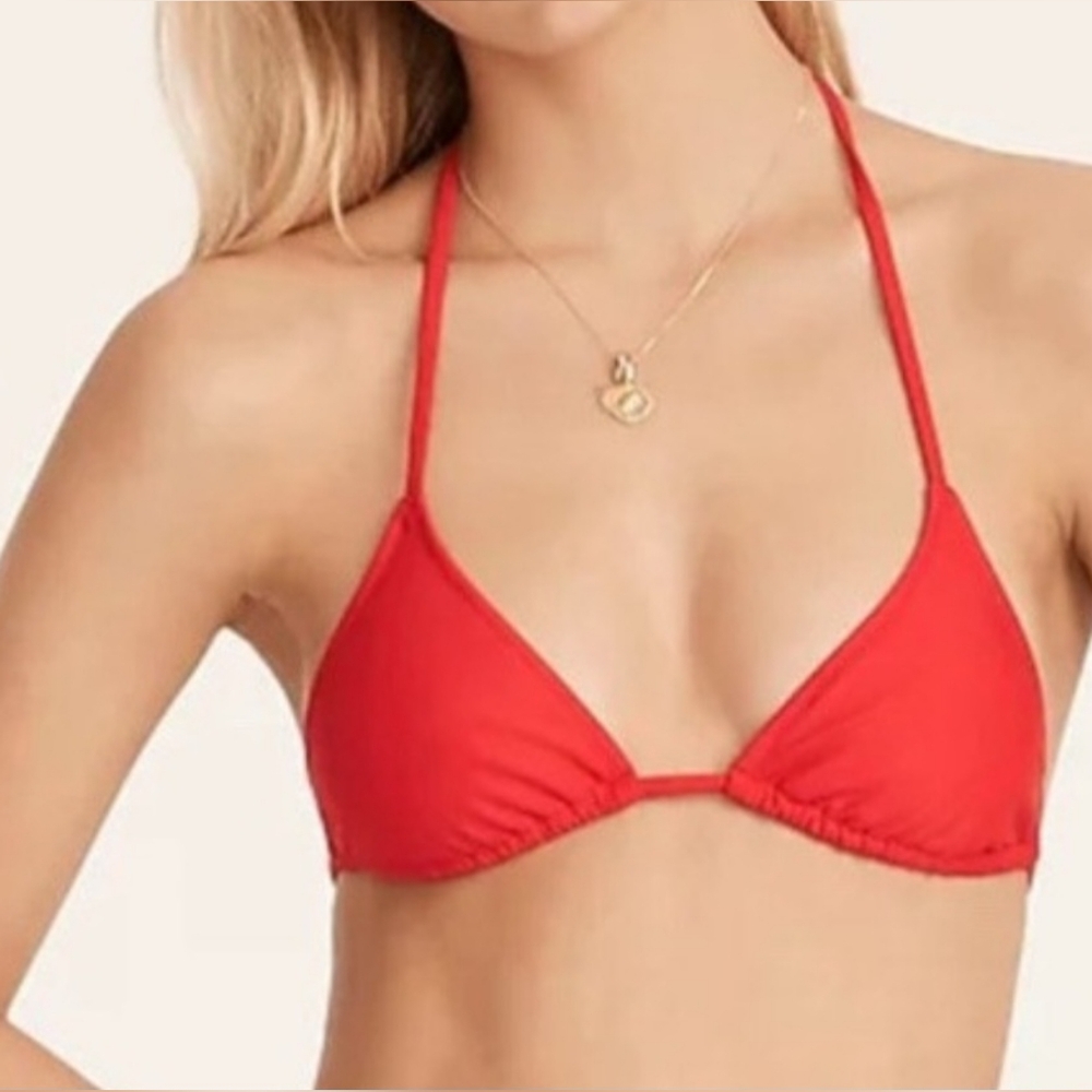 J.Crew Red Orange Triangle Bikini Top